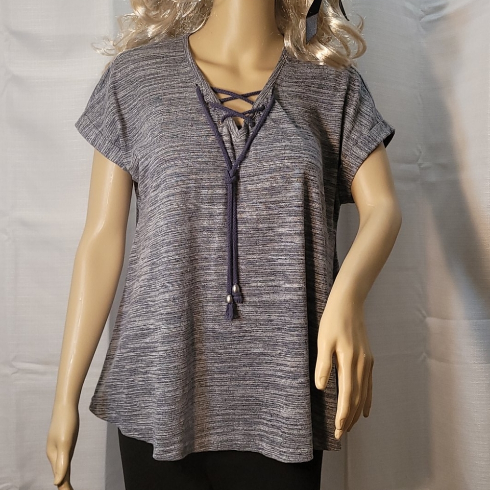 Gray and blue blouse